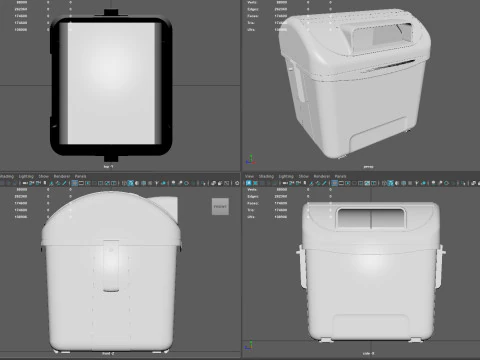 Spanish Blue Paper Recycling Bin Urban Street Container Game-Ready Printable 3D Model