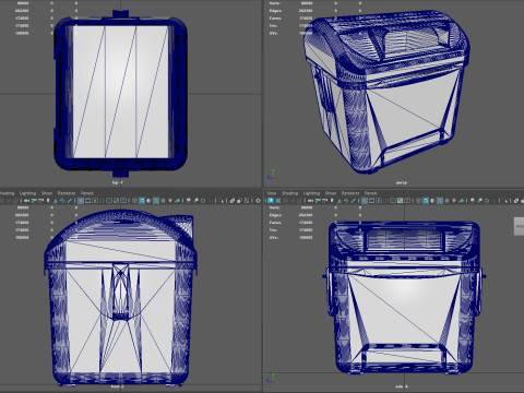 Spanish Blue Paper Recycling Bin Urban Street Container Game-Ready Printable 3D Modell