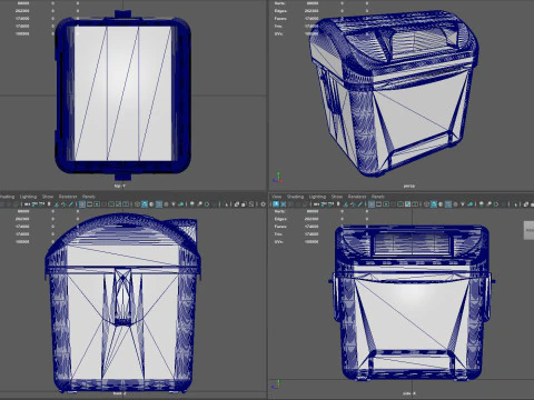 Spanish Blue Paper Recycling Bin Urban Street Container Game-Ready Printable 3D Model