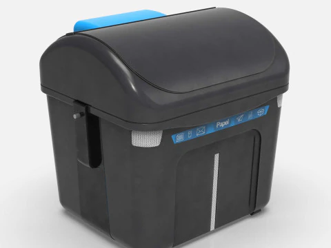 Spanish Blue Paper Recycling Bin Urban Street Container Game-Ready Printable 3D Model