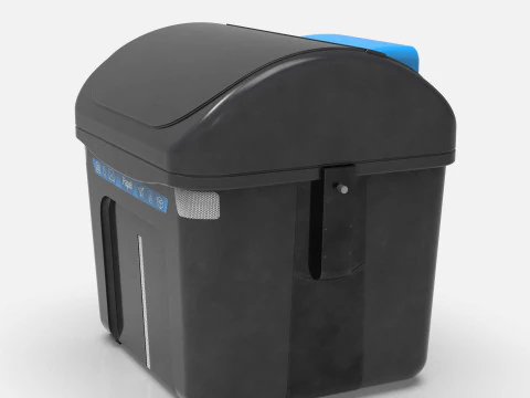 Spanish Blue Paper Recycling Bin Urban Street Container Game-Ready Printable 3D Model