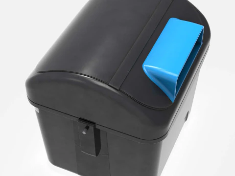 Spanish Blue Paper Recycling Bin Urban Street Container Game-Ready Printable 3D Model