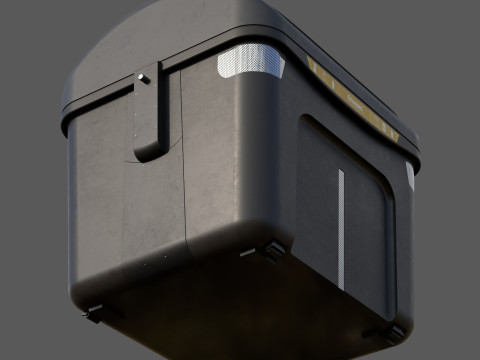 Spanish Yellow Recycling Bin Model 3D