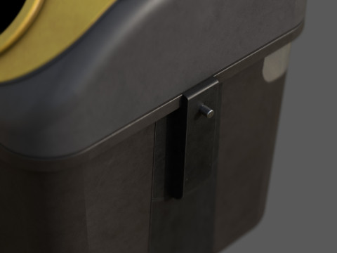 Spanish Yellow Recycling Bin Model 3D