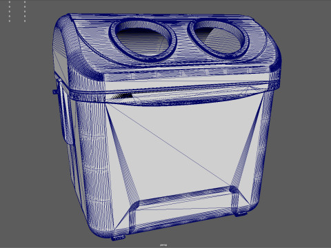 Spanish Yellow Recycling Bin Model 3D