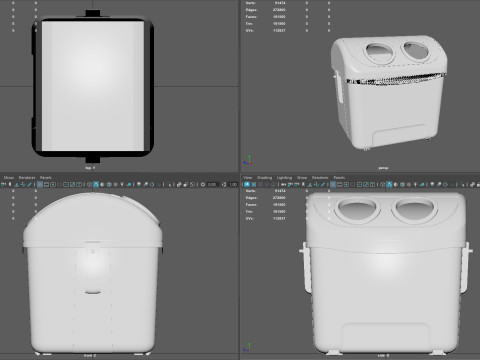 Spanish Yellow Recycling Bin Model 3D