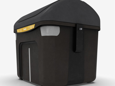 Spanish Yellow Recycling Bin Model 3D