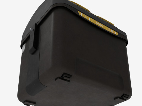 Spanish Yellow Recycling Bin Model 3D