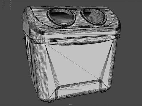 Spanish Yellow Recycling Bin Model 3D