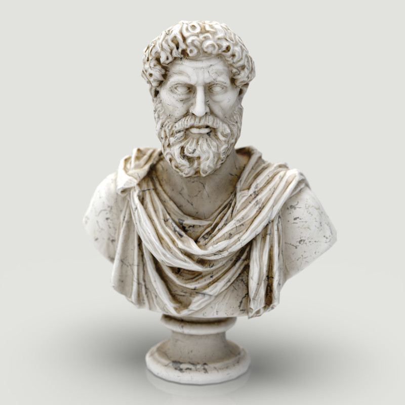 Bust of Marcus Aurelius Low Poly Game Ready UHD STL 3D Print Ready 4K PBR Textures WinZip ZI Model 3D .c4d .max .obj .3ds .fbx .stl .blend 