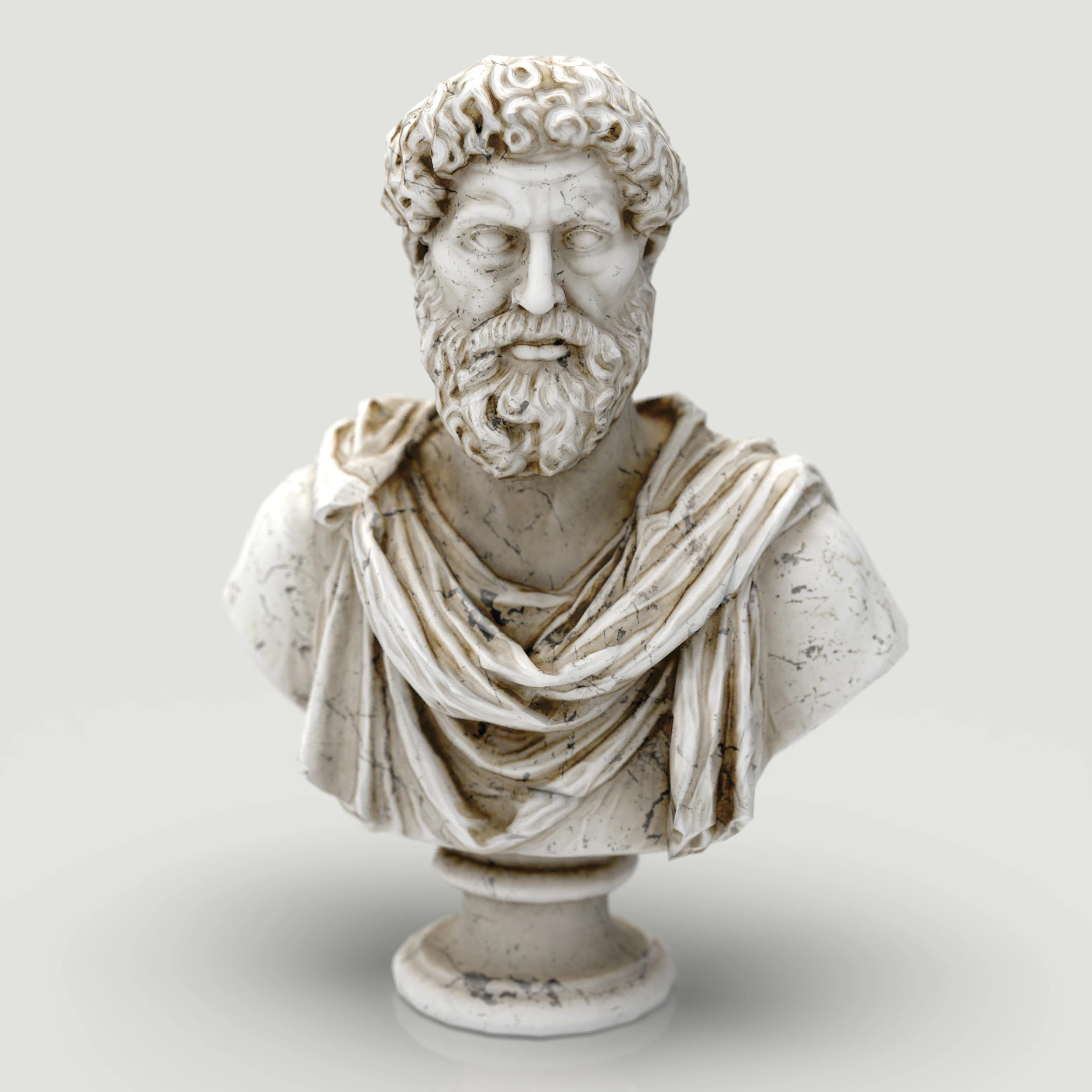 Busto di Marco Aurelio Low Poly Game Ready UHD STL 3D Print Ready Texture 4K PBR WinZip ZI Modello 3D .c4d .max .obj .3ds .fbx .stl .blend