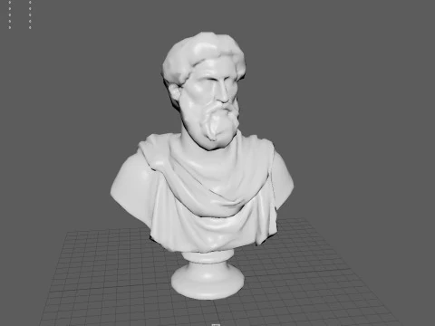 Busto di Marco Aurelio Low Poly Game Ready UHD STL 3D Print Ready Texture 4K PBR WinZip ZI Modello 3D