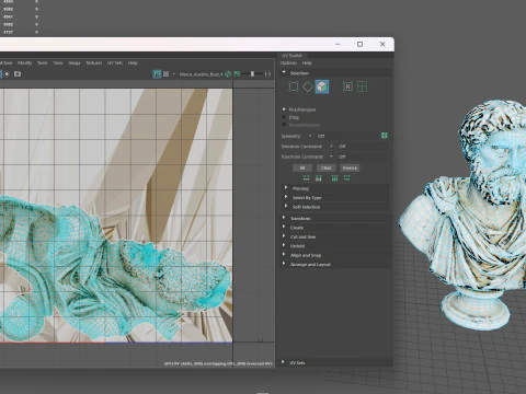Busto di Marco Aurelio Low Poly Game Ready UHD STL 3D Print Ready Texture 4K PBR WinZip ZI Modello 3D