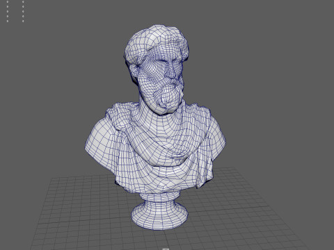 Bust of Marcus Aurelius Low Poly Game Ready UHD STL 3D Print Ready 4K PBR Textures WinZip ZI Model 3D