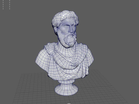 Busto di Marco Aurelio Low Poly Game Ready UHD STL 3D Print Ready Texture 4K PBR WinZip ZI Modello 3D