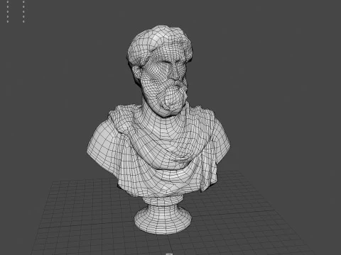 Busto di Marco Aurelio Low Poly Game Ready UHD STL 3D Print Ready Texture 4K PBR WinZip ZI Modello 3D