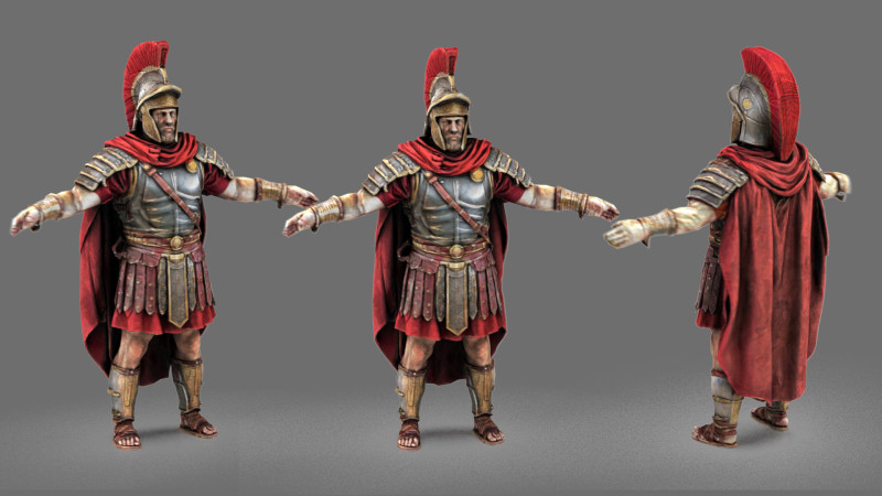 Roman Warrior Low Poly Game Ready 4K PBR Textures WinZip ZIP Modello 3D .c4d .max .obj .3ds .fbx .stl .blend