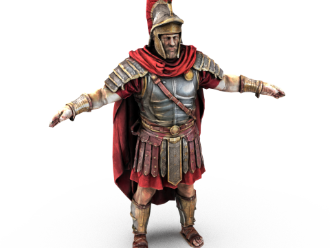 Roman Warrior Low Poly Game Ready 4K PBR Textures WinZip ZIP Modello 3D