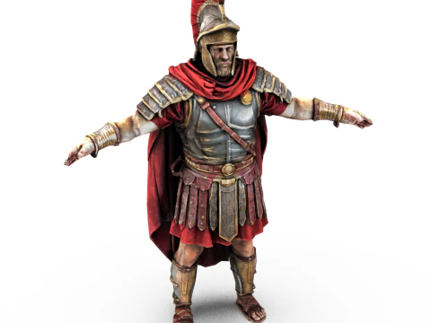 Roman Warrior Low Poly Game Ready Texture PBR 4K WinZip ZIP Modello 3D
