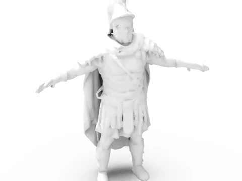 Roman Warrior Low Poly Game Ready Texture PBR 4K WinZip ZIP Modello 3D
