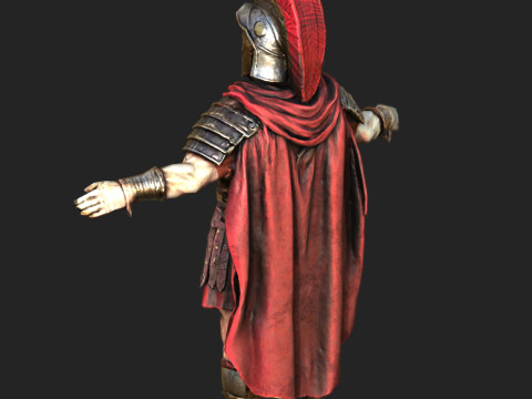 Roman Warrior Low Poly Game Ready 4K PBR Textures WinZip ZIP Modello 3D