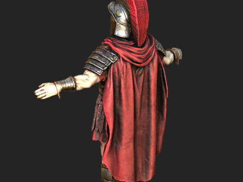 Roman Warrior Low Poly Game Ready Texture PBR 4K WinZip ZIP Modello 3D