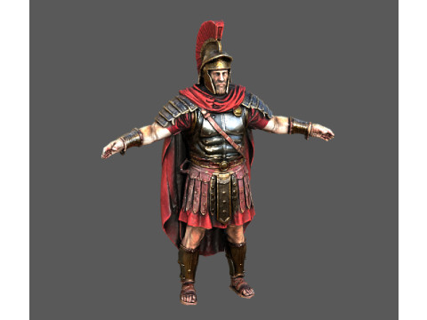 Roman Warrior Low Poly Game Ready 4K PBR Textures WinZip ZIP Modello 3D