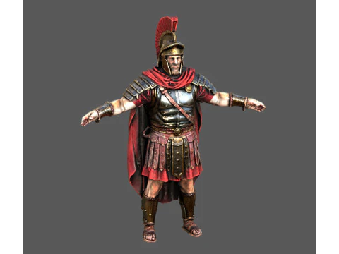 Roman Warrior Low Poly Game Ready Texture PBR 4K WinZip ZIP Modello 3D