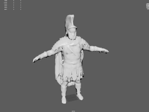 Roman Warrior Low Poly Game Ready Texture PBR 4K WinZip ZIP Modello 3D