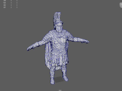 Roman Warrior Low Poly Game Ready 4K PBR Textures WinZip ZIP Modello 3D