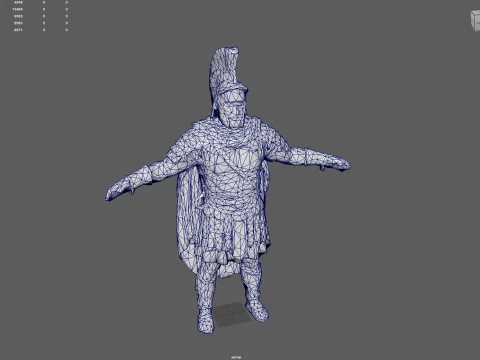 Roman Warrior Low Poly Game Ready Texture PBR 4K WinZip ZIP Modello 3D