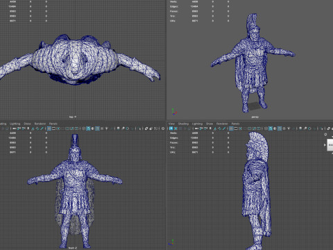 Roman Warrior Low Poly Game Ready 4K PBR Textures WinZip ZIP Modello 3D