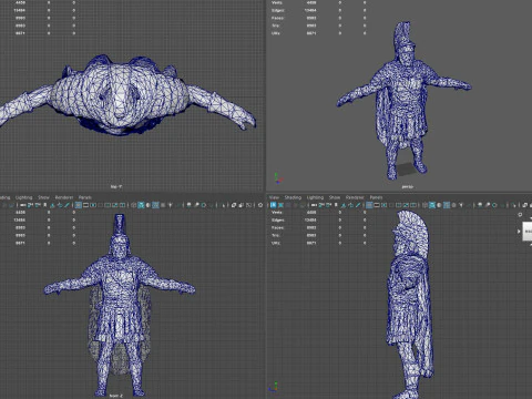 Roman Warrior Low Poly Game Ready Texture PBR 4K WinZip ZIP Modello 3D