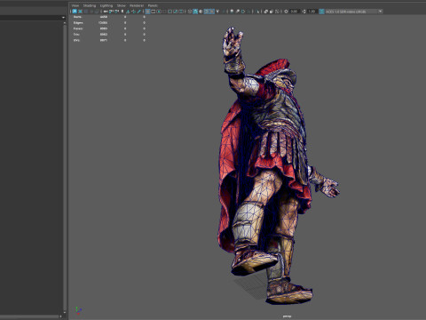 Roman Warrior Low Poly Game Ready 4K PBR Textures WinZip ZIP Modello 3D