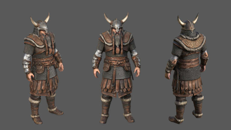 Authentic 9th-Century Viking Low Poly Game Ready 4K PBR Textures WinZip ZIP 3D 模型 .c4d .max .obj .3ds .fbx .stl .blend