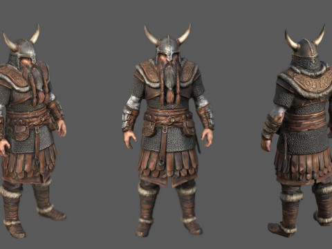Authentic 9th-Century Viking Low Poly Game Ready 4K PBR Textures WinZip ZIP 3D 模型