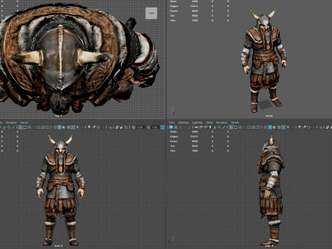 Authentic 9th-Century Viking Low Poly Game Ready 4K PBR Textures WinZip ZIP 3D 模型