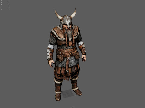 Authentic 9th-Century Viking Low Poly Game Ready 4K PBR Textures WinZip ZIP 3D 模型