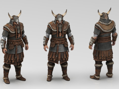 Authentic 9th-Century Viking Low Poly Game Ready 4K PBR Textures WinZip ZIP 3D 模型
