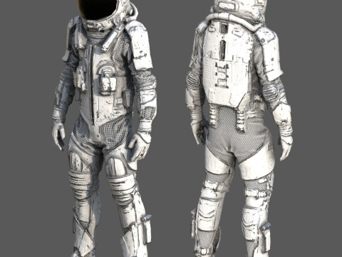 Futuristic Astronaut Space Suit Model 3D