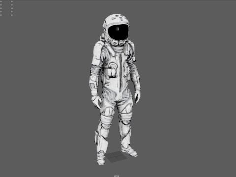 Futuristic Astronaut Space Suit 3D Model