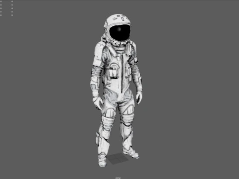 Futuristic Astronaut Space Suit 3D Model