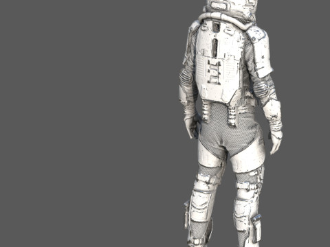 Futuristic Astronaut Space Suit 3D Model