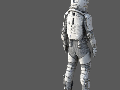 Futuristic Astronaut Space Suit 3D Model