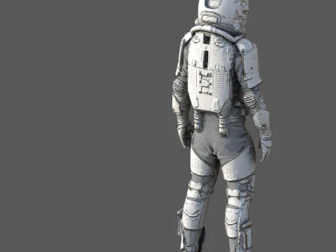 Futuristic Astronaut Space Suit 3D Model