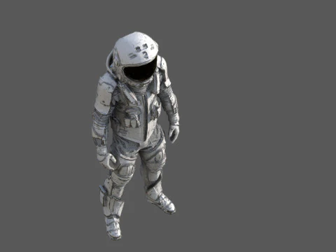 Futuristic Astronaut Space Suit 3D Model