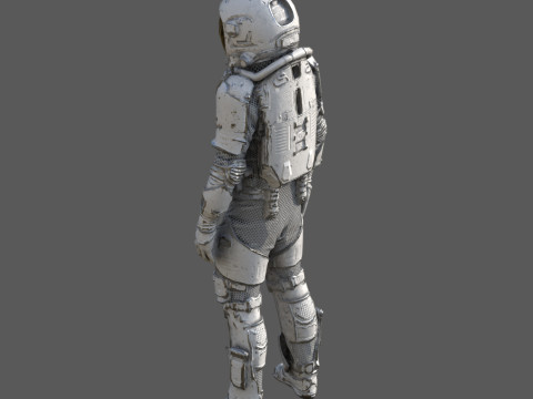 Futuristic Astronaut Space Suit 3D Model
