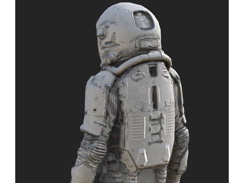 Futuristic Astronaut Space Suit 3D Model