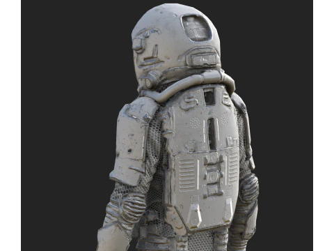 Futuristic Astronaut Space Suit 3D Model