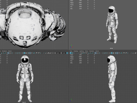 Futuristic Astronaut Space Suit 3D Model